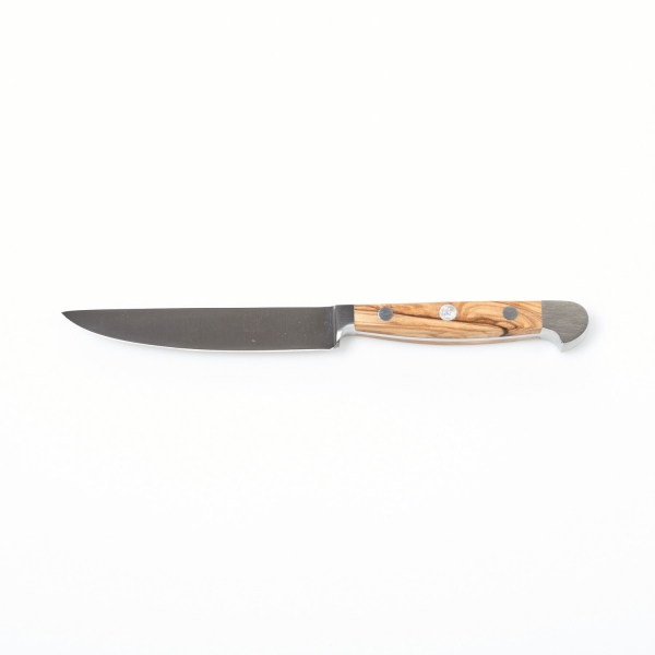 The GÜDE ALPHA OLIVE Porterhouse Steak Knife plain blade 12cm 100g