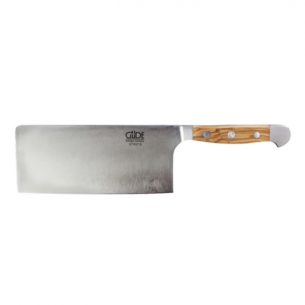 The GÜDE ALPHA OLIVE Medium Cleaver 18cm 340g