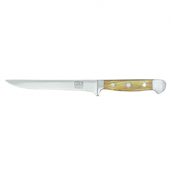 The GÜDE ALPHA OLIVE Large Boning Knife 16cm 150g